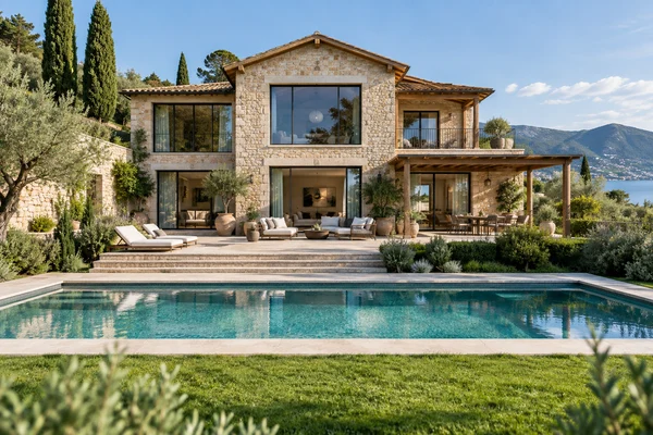 Villa contemporanea con ampie vetrate